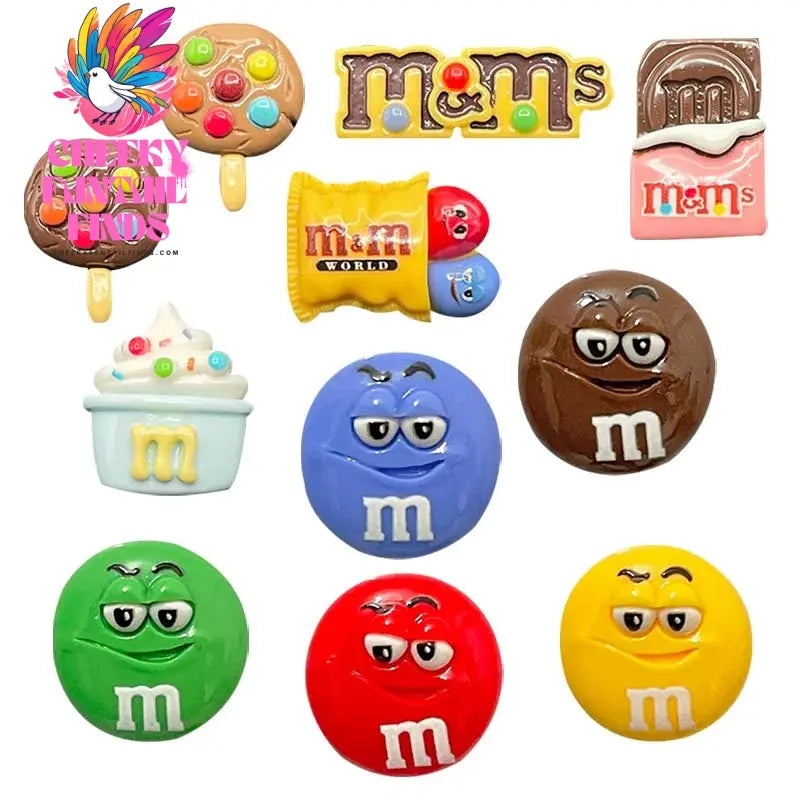 5-11Pcs Funny Letter M Bean Garden Shoe Decorations For Sandal Fit Cute Candy Shoe Charms Pins For Kid's Slippers Accessory Gift Cheeky Fantail Finds