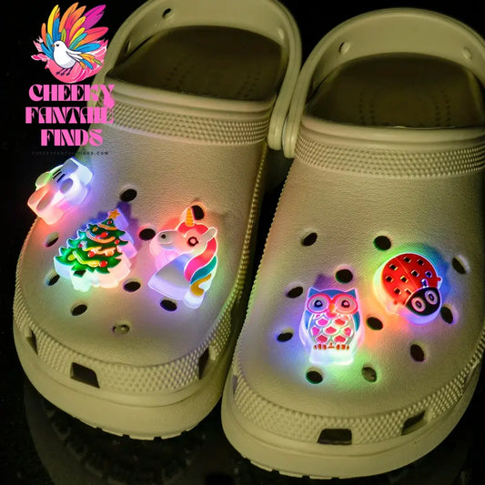 5-20pcs LED Shoe Charms Lighted Unicorns GamePad Football Shoe Decorations Pins for Kids Boys Girls Gifts Sandals Clog Buckles - Cheeky Fantail Finds