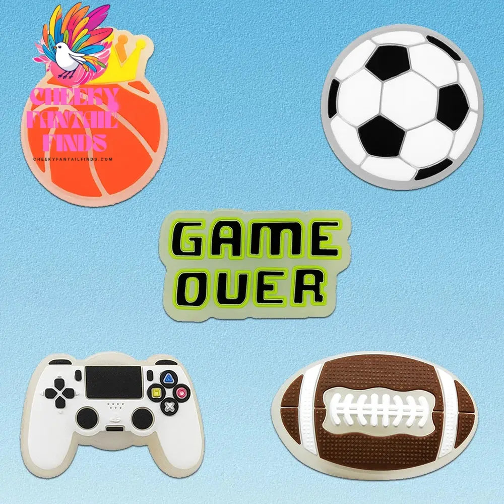 5-20pcs LED Shoe Charms Lighted Unicorns GamePad Football Shoe Decorations Pins for Kids Boys Girls Gifts Sandals Clog Buckles - Cheeky Fantail Finds
