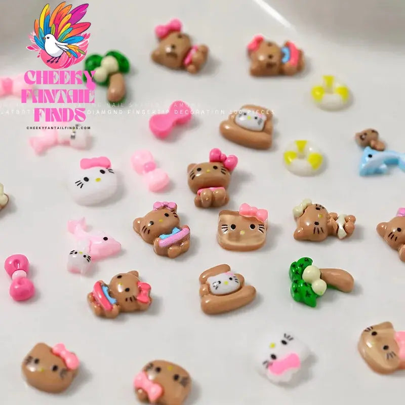 50Pcs Sanrio Cute Cartoon Nail Charms - Kuromi, Melody, Cinnamoroll & Pochacco 3D Resin Decorations for DIY Manicure Phone Cases Cheeky Fantail Finds