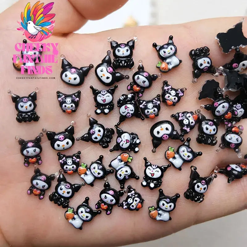 50Pcs Sanrio Cute Cartoon Nail Charms - Kuromi, Melody, Cinnamoroll & Pochacco 3D Resin Decorations for DIY Manicure Phone Cases Cheeky Fantail Finds