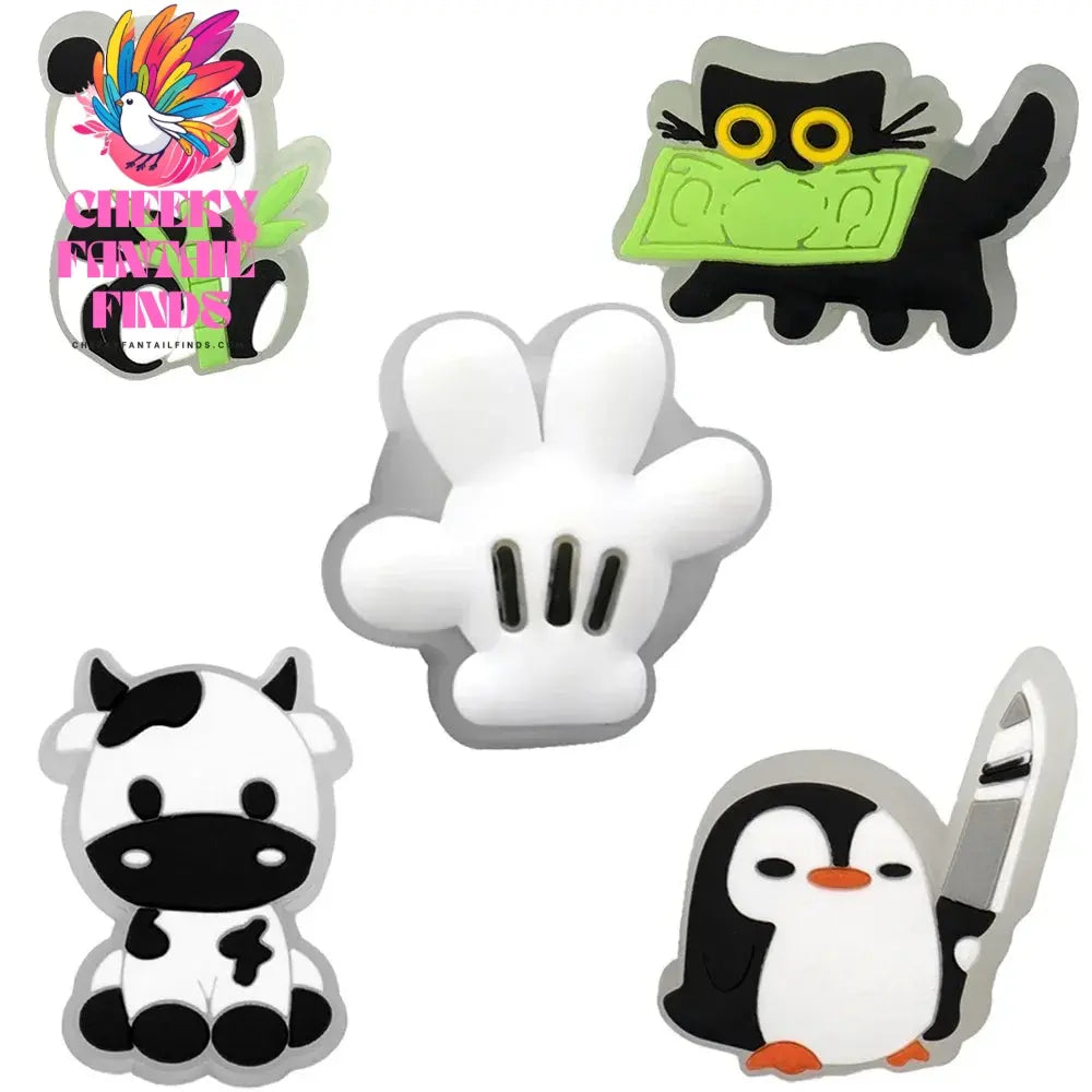 5pcs LED Shoe Charms for Kids Luminous Duck Cat Gamepad Pink Cat Shoe Accessories Pins Women Men Fashion Buckle Shoe Decoration - Cheeky Fantail Finds