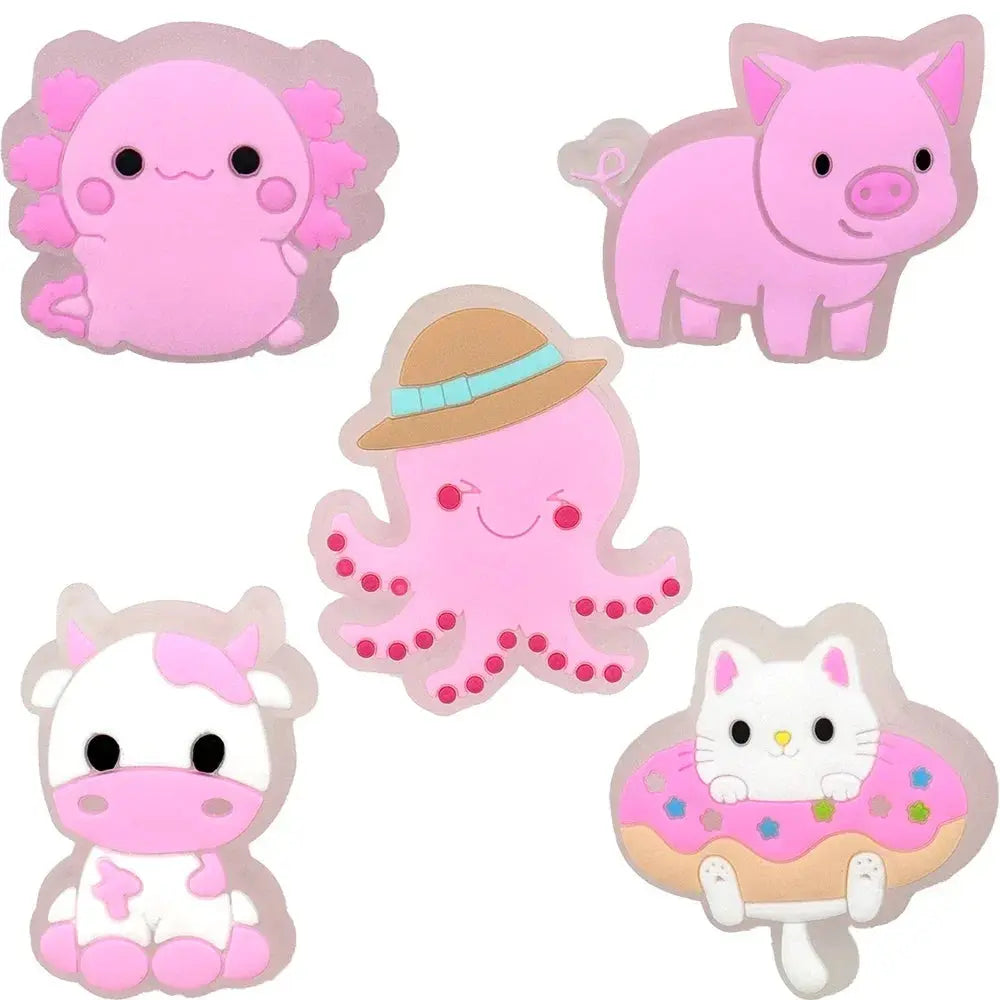 5pcs LED Shoe Charms for Kids Luminous Duck Cat Gamepad Pink Cat Shoe Accessories Pins Women Men Fashion Buckle Shoe Decoration - Cheeky Fantail Finds