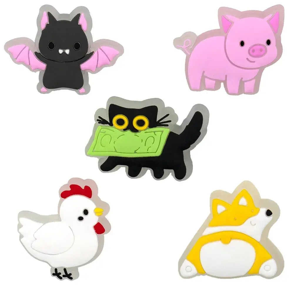 5pcs LED Shoe Charms for Kids Luminous Duck Cat Gamepad Pink Cat Shoe Accessories Pins Women Men Fashion Buckle Shoe Decoration - Cheeky Fantail Finds