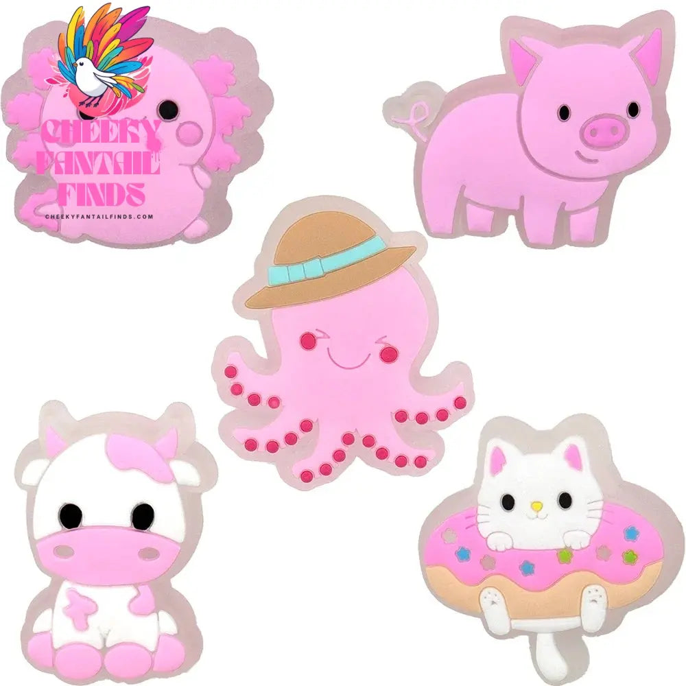 5pcs LED Shoe Charms for Kids Luminous Duck Cat Gamepad Pink Cat Shoe Accessories Pins Women Men Fashion Buckle Shoe Decoration - Cheeky Fantail Finds