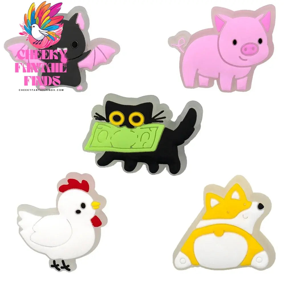 5pcs LED Shoe Charms for Kids Luminous Duck Cat Gamepad Pink Cat Shoe Accessories Pins Women Men Fashion Buckle Shoe Decoration - Cheeky Fantail Finds