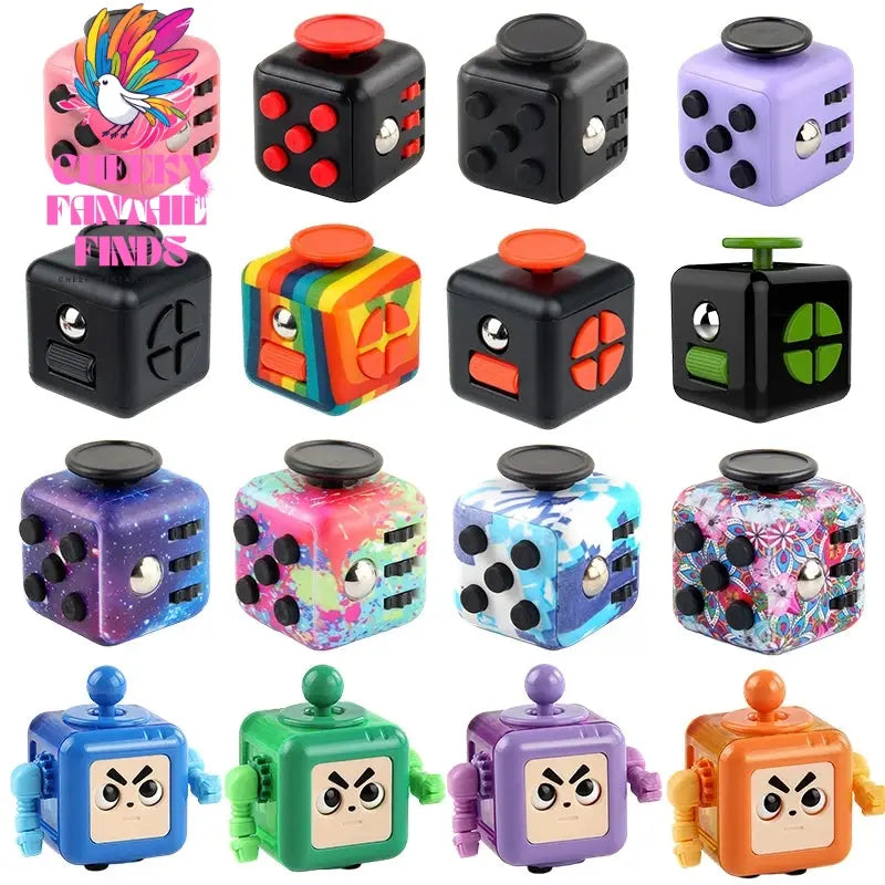 6/12 Sides Cube Decompression Toy Rainbow Stress Relief Autism ADHD OCD Anxiety Sensory Toys Fingertip Desk Toy for Kids Adult Cheeky Fantail Finds