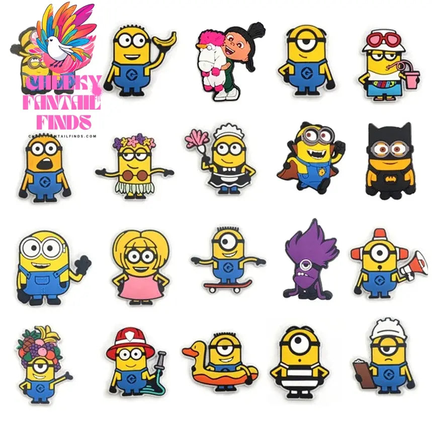 6 12pcs/set Cute Cartoon Minions Series for Shoe Charms Accessories for Classic Clog Shoe Decoration Fit Wristband Kids Gifts New Cheeky Fantail Finds