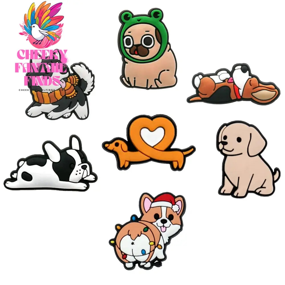 6-9PCS PVC Cute Animals Shoe Charms for Kids Cat Salamander Balloon Dog Unicorn Shoe Decorations Pins Clogs Buckles Accessories Cheeky Fantail Finds