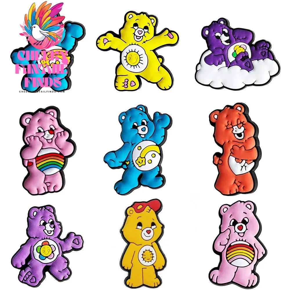 9/20pcs Rainbow Bear Shoes Charms Accessories Fit Clog Backapck Wristbands Shoe Decorate Buckle Christmas Parties Kids Gift Cheeky Fantail Finds