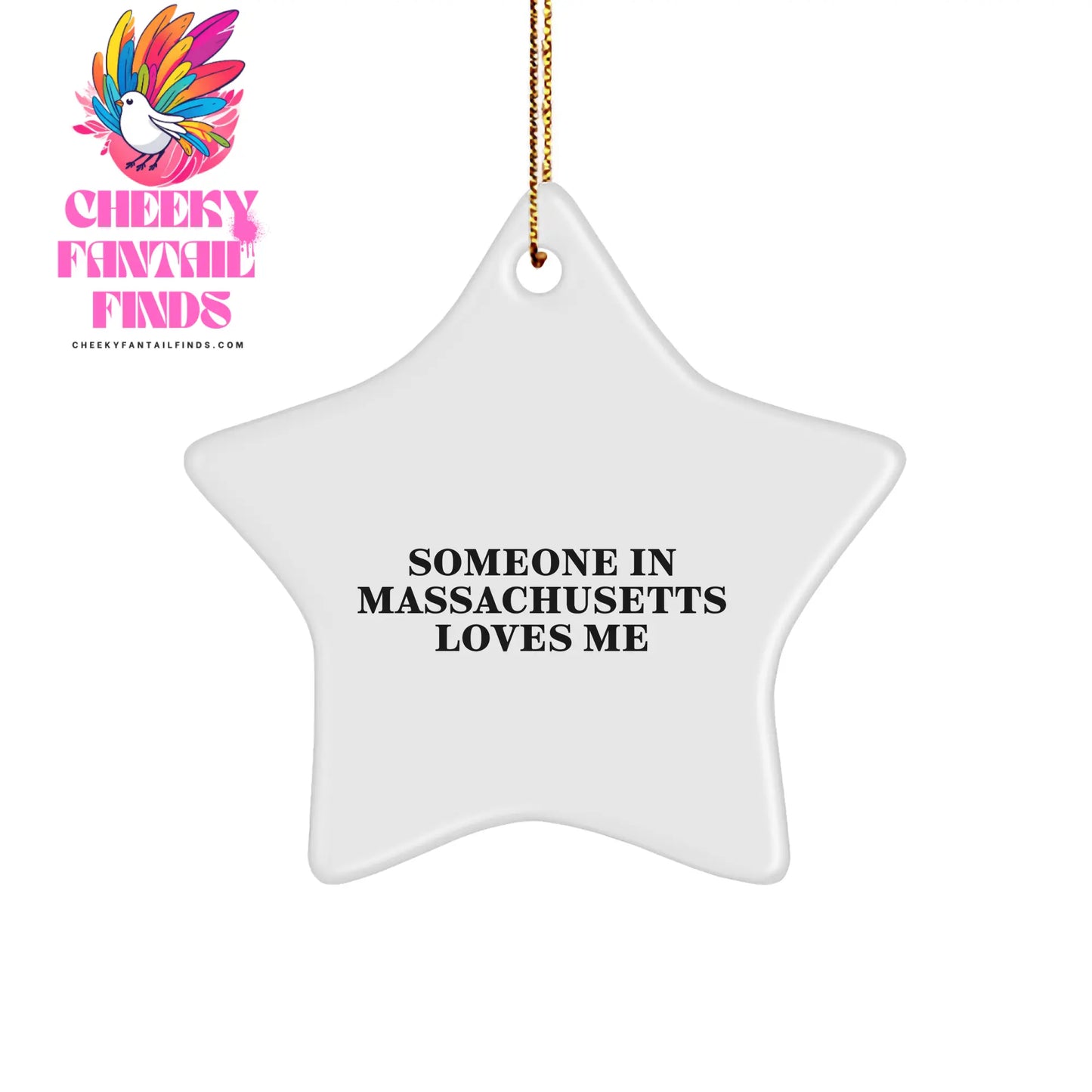A Star Ornament for Someone in Massachusetts Loves Me, Massachusetts Gifts, Christmas Unique Gifts from Friends, For Massachusetts, Star Ornament for Christmas - Image 1