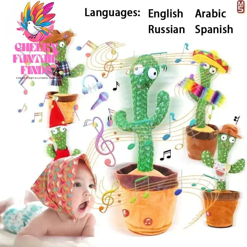 A Talking Cactus Toy That Can Be Charged, Recorded, and Repeated. Suitable for Spanish, English, and Arabic Voice Changer Cheeky Fantail Finds