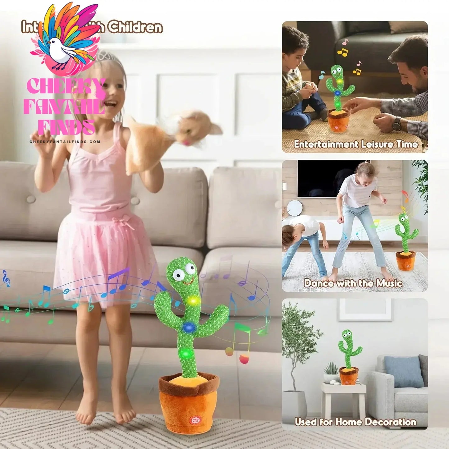 A Talking Cactus Toy That Can Be Charged, Recorded, and Repeated. Suitable for Spanish, English, and Arabic Voice Changer Cheeky Fantail Finds