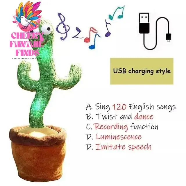 A Talking Cactus Toy That Can Be Charged, Recorded, and Repeated. Suitable for Spanish, English, and Arabic Voice Changer Cheeky Fantail Finds