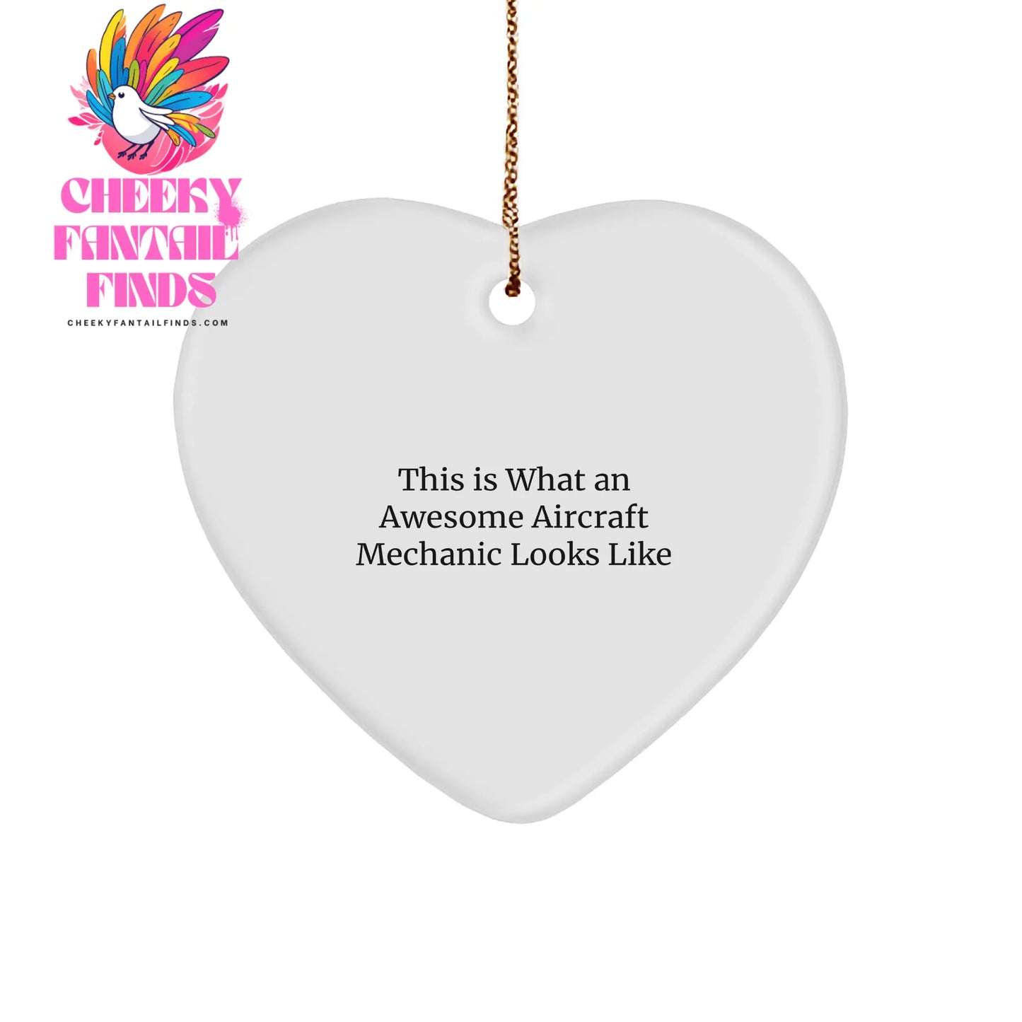 Aircraft Mechanic Gifts for Men, Heart Ornament with Inspirational Quote, Christmas Unique Gifts from Friends, Funny Heart-Shaped Decoration - Image 1