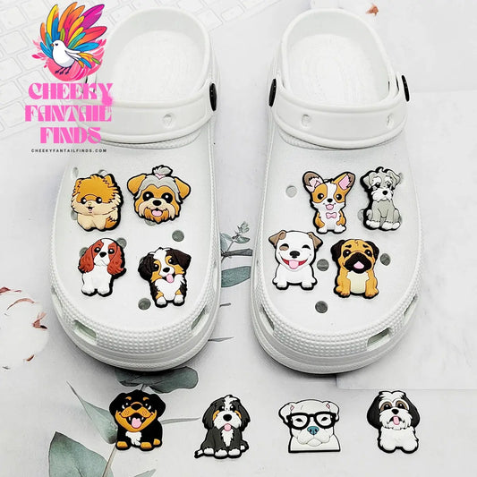 Animals Cute Dog Shoe Charms for Shoe Accessories Decoration Pin Bracelet Wristband DIY Kids Women Gifts Cheeky Fantail Finds
