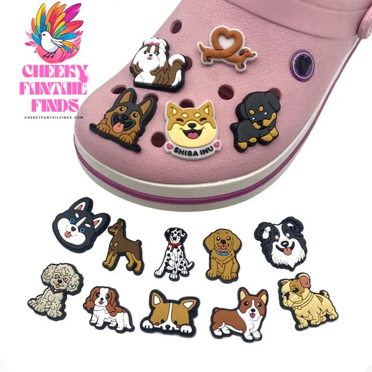 Animals Dog Shoe Charms for Shoe Accessories Charms Clogs Bubble Slides Shoe DIY Shoe Decoration Buckle Charms Kids Party Gift Cheeky Fantail Finds