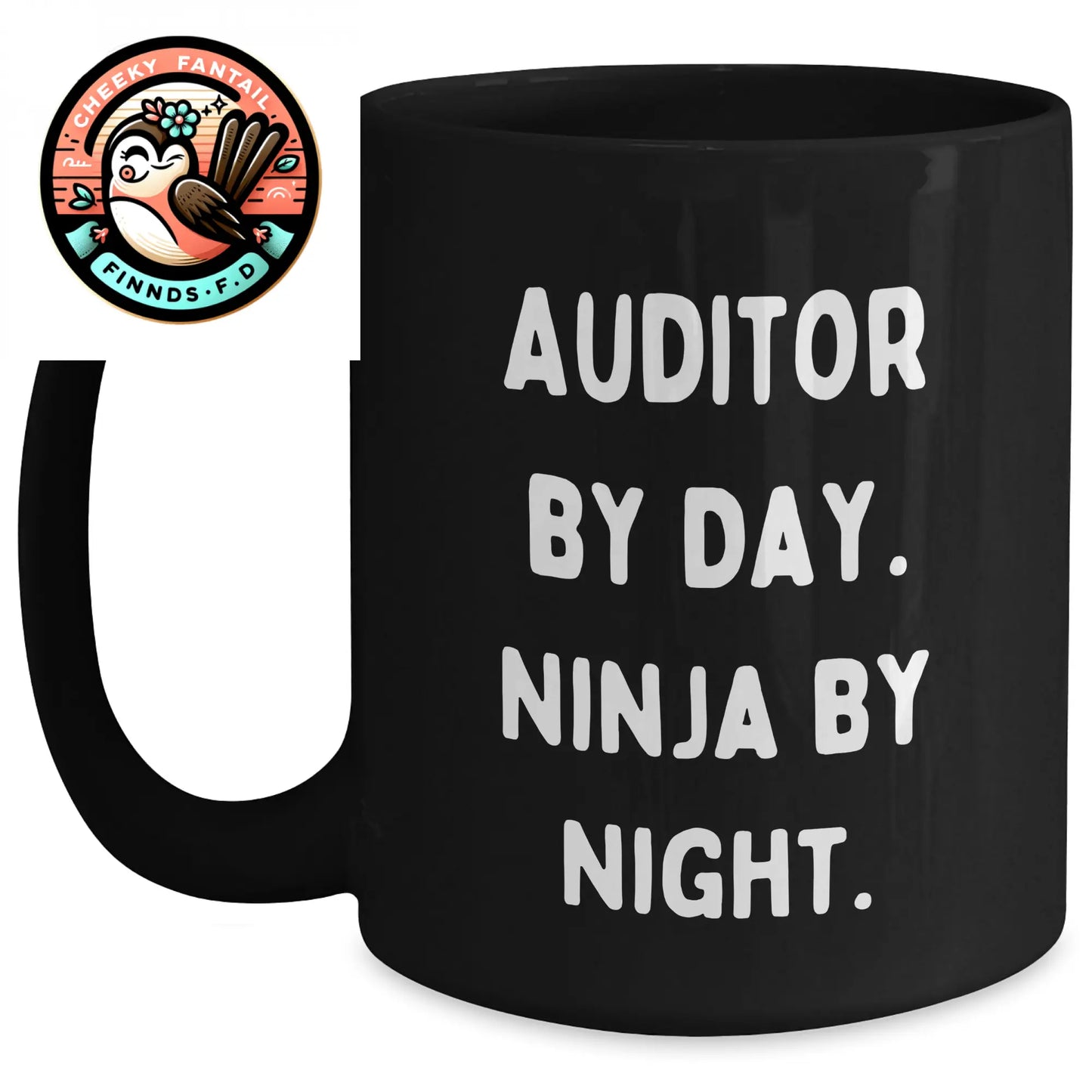 Auditor Gifts, 'Ninja By Night' Funny Black Coffee Mug for Father's Day, Gifts from Men, Women, Family, or Coworkers - Main