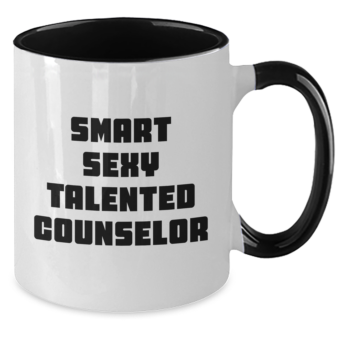 Funny Counselor Gifts from Friends to Men or Women - Smart Sexy Talented Counselor Two Tone Coffee Mug, Graduation Unique Gifts - Additional