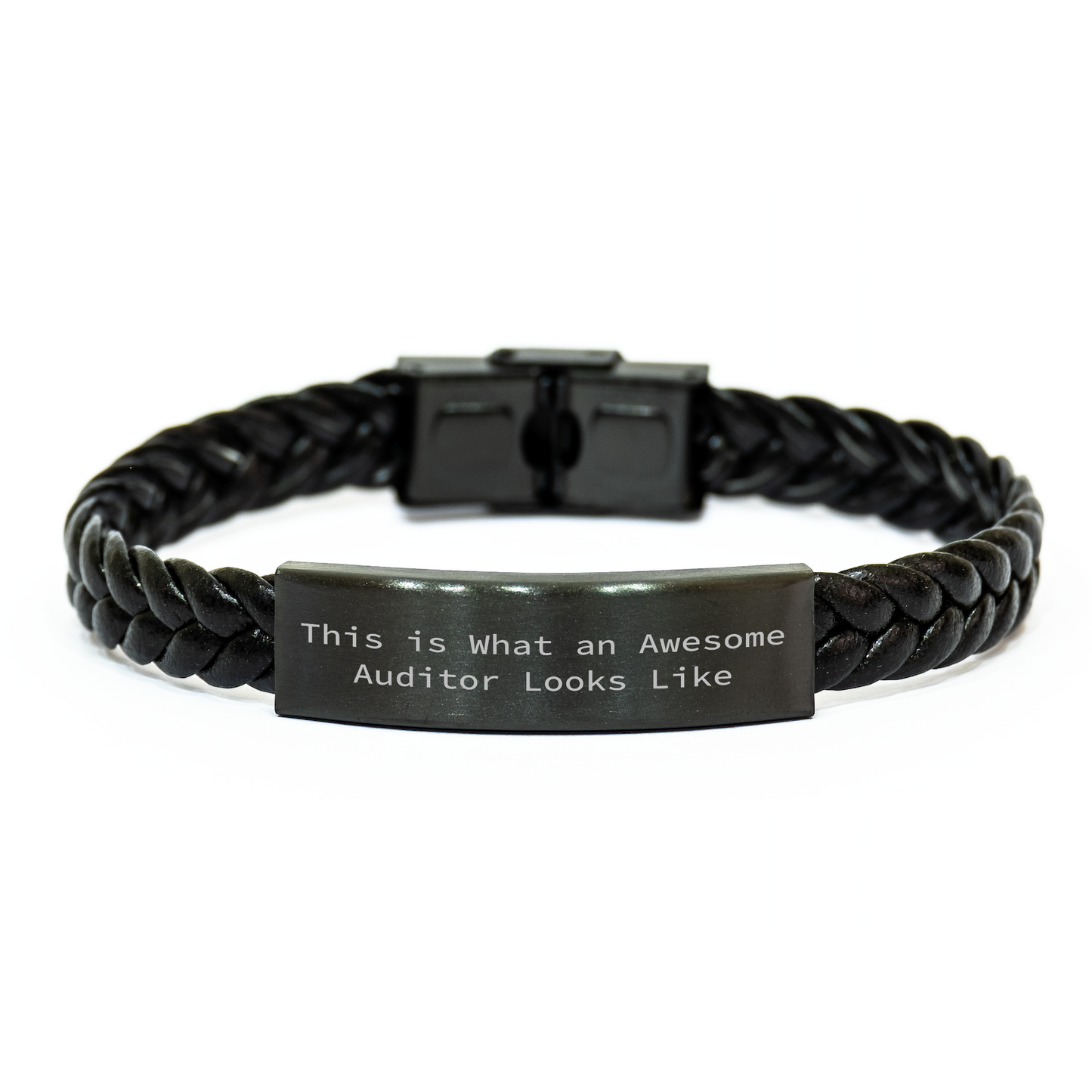 Auditor Gifts, Funny Quote, Interlaced Leather Bracelet, Father's Day Unique Gifts from Men to Auditor - Image 1