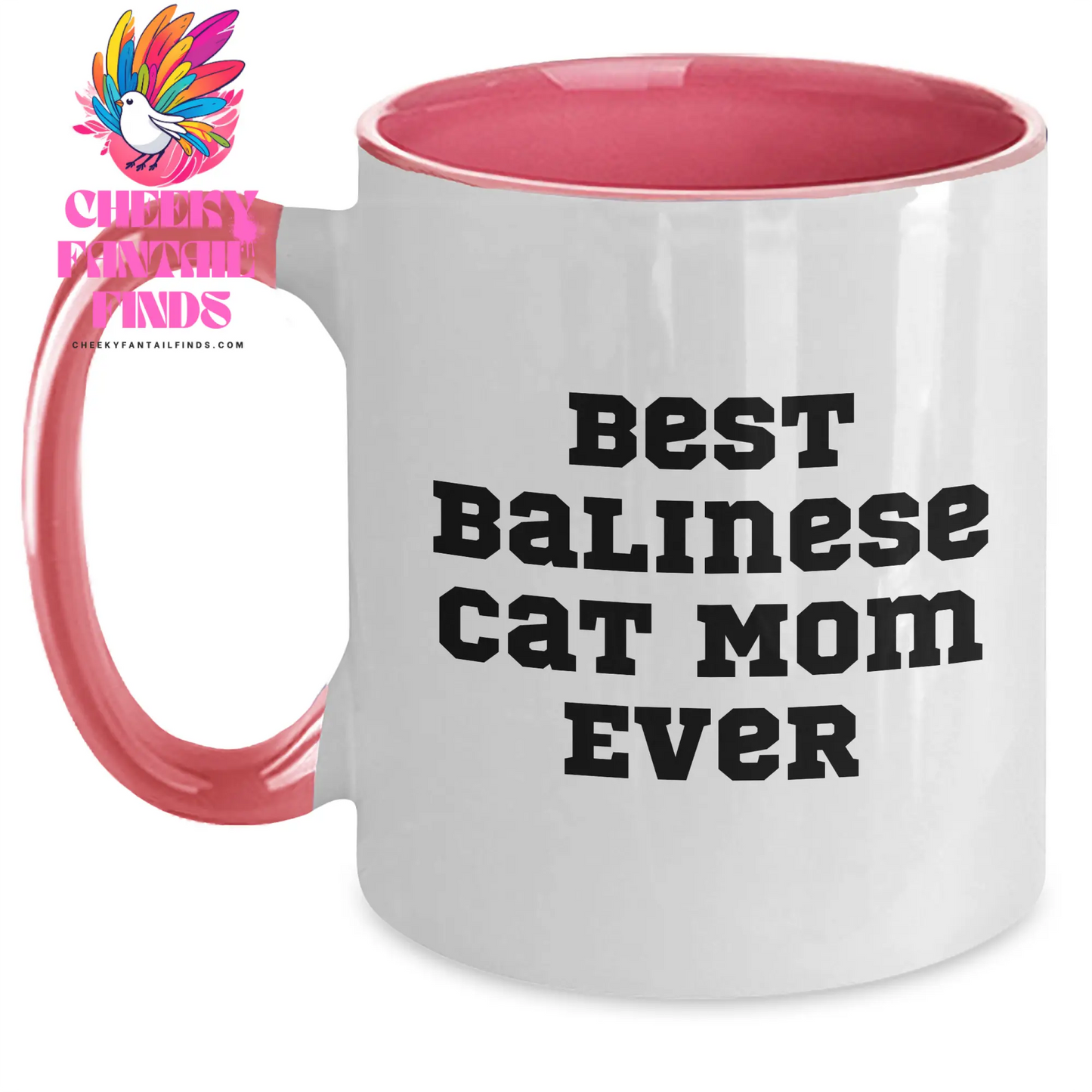 Balinese Cat Mom, The Best Family Unique Gift for Father's Day, Funny Quote on Two Tone Coffee Mug - Main