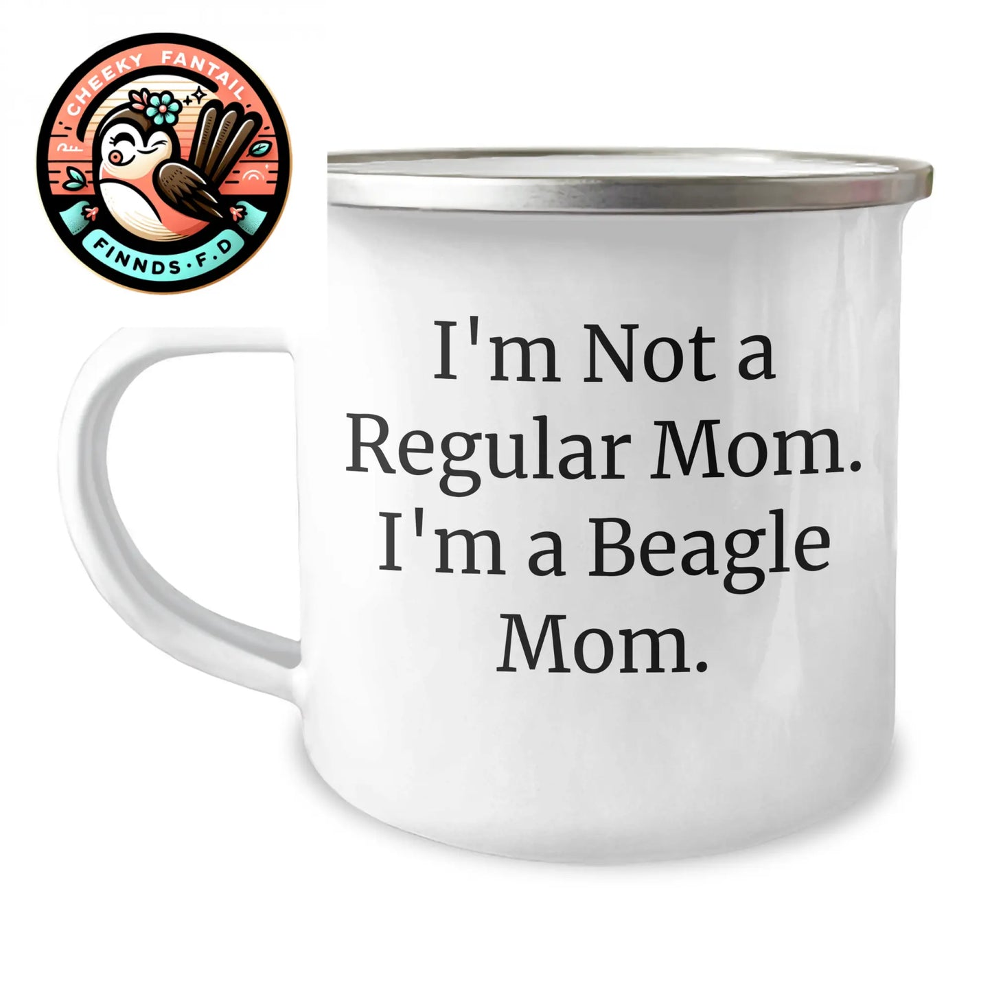 Beagle Dog Lover Gifts from Mom - Camping Mug for Dad's Funny Quote - 12 oz Stainless Steel with Enamel Finish, Gifts from Mom for Dad on Father's Day - Image 1