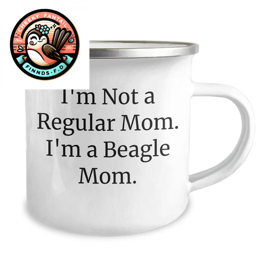 Beagle Dog Lover Gifts from Mom - Camping Mug for Dad's Funny Quote - 12 oz Stainless Steel with Enamel Finish, Gifts from Mom for Dad on Father's Day - Image 2