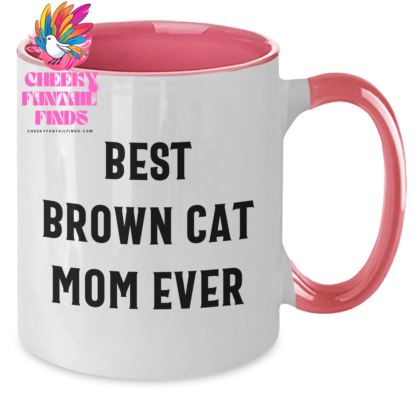 Best Brown Cat Mom Ever 11oz Two Tone Coffee Mug | Funny Brown Cat Gifts for Father's Day Unique Gifts from Daughter - Additional