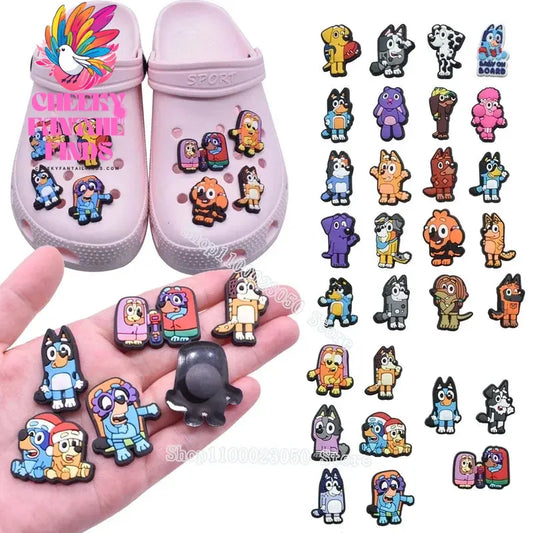 Bluey Bingo Chilli Shoe Charms Buckle Garden Clogs Decoration Sandals Anime Cartoon Slippers Accessories Children Christmas Gift Cheeky Fantail Finds