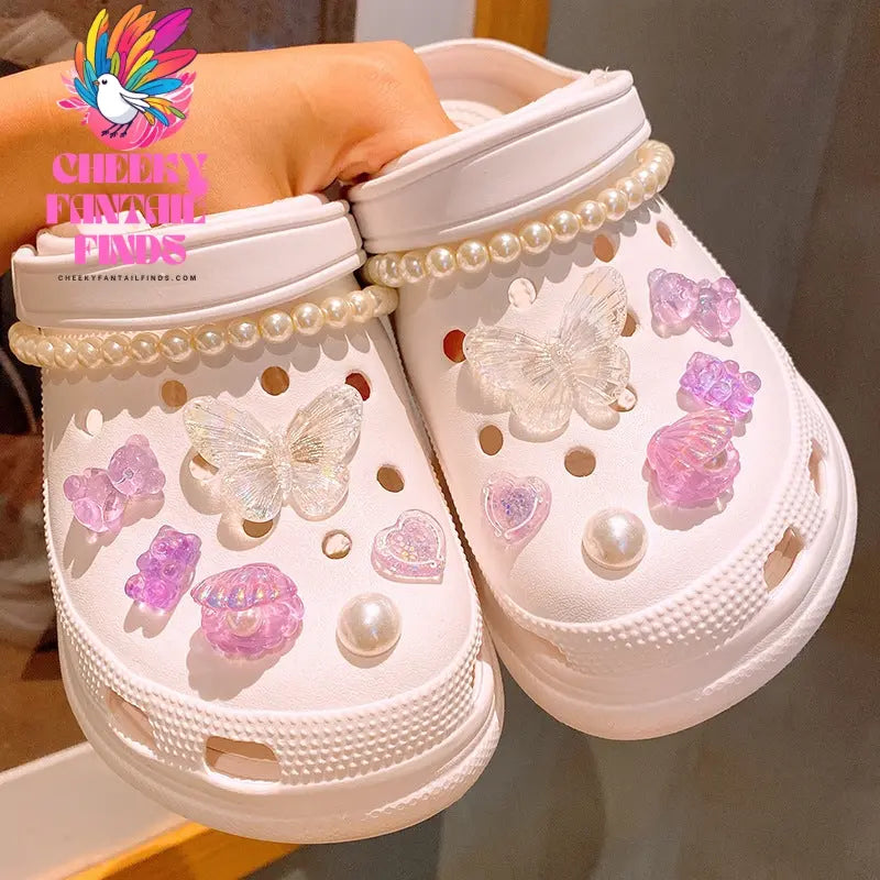 Bowknot Pearl Sneakers Accessories Shoe Buckle Jewelry Cheeky Fantail Finds