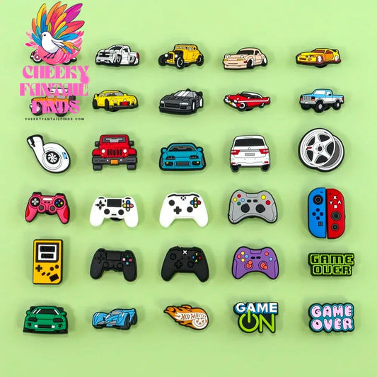 Boy Shoe Charms Car Gamepad Pins for Kids Men Cool Shoe Accessories Gift Creative DIY Decorations Buckle Fit Sandal Ornament - Cheeky Fantail Finds