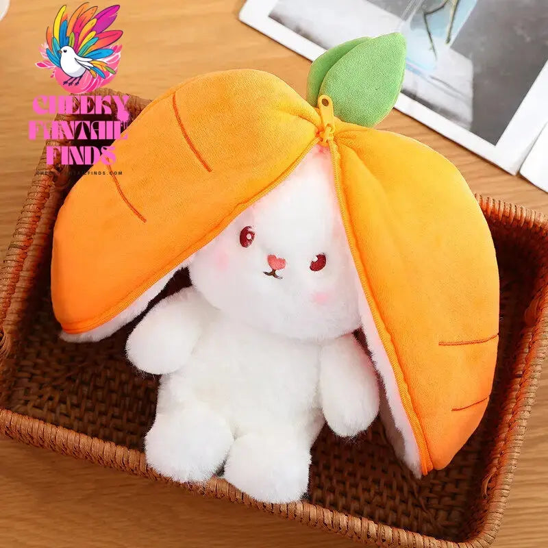 Bunny Stuffed Animal Plush Reversible Strawberry Bunny Plush Doll With Zipper Cute Soft Rabbit Room Decoration Toys For Easter G Cheeky Fantail Finds