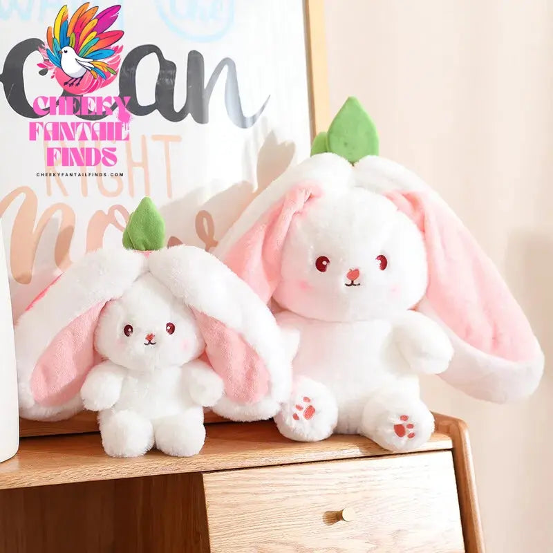Bunny Stuffed Animal Plush Reversible Strawberry Bunny Plush Doll With Zipper Cute Soft Rabbit Room Decoration Toys For Easter G Cheeky Fantail Finds