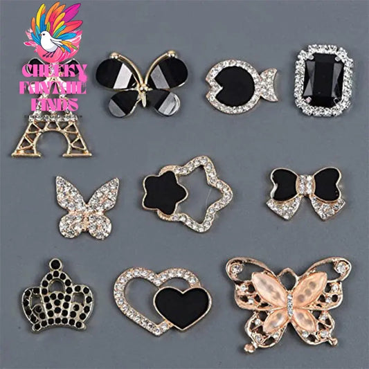 Butterfly Rhinestone Shoe Buckle Hole Shoe Buckle Slippers Sandals Decorative Accessories Cheeky Fantail Finds