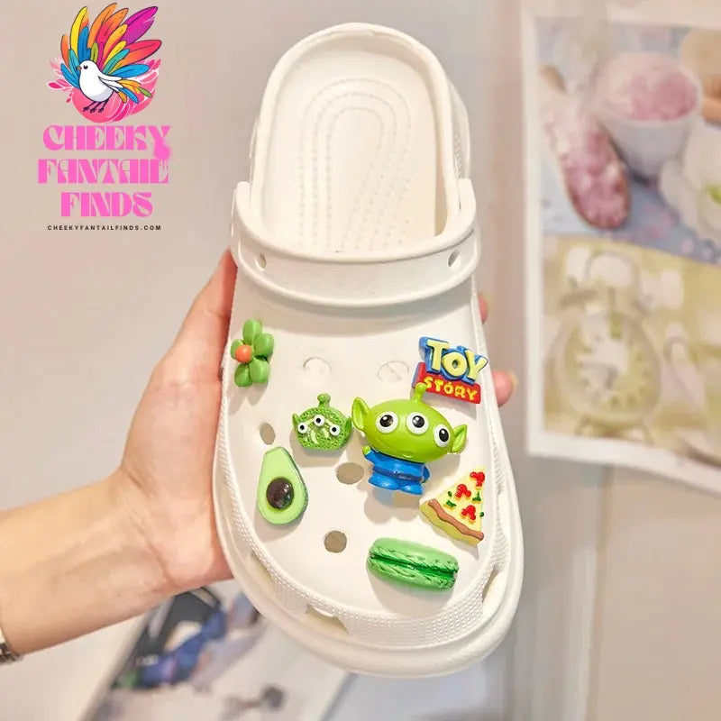 Buzz Lightyear Toy Three Eyed Monster Strawberry Bear Classic Cartoon Shoe Jewelry DIY Decorative Shoes Charm Set Shoe Buckles Cheeky Fantail Finds