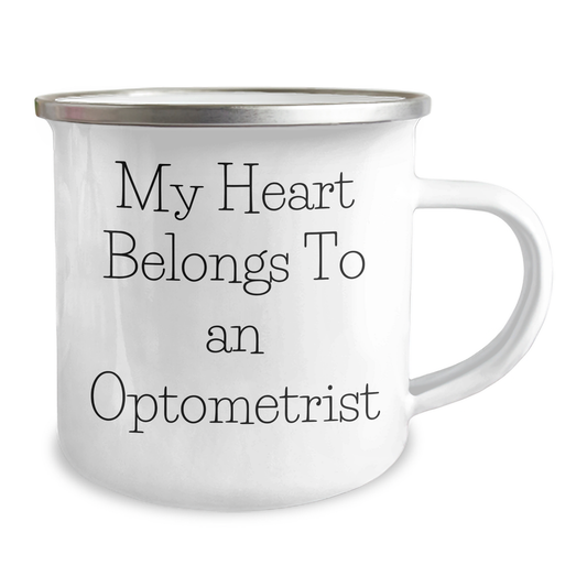 Optometrist Gifts for Her, Funny Camping Mug, 'My Heart Belongs To An Optometrist', Gifts from Women to Optometrist Graduates - Image 2
