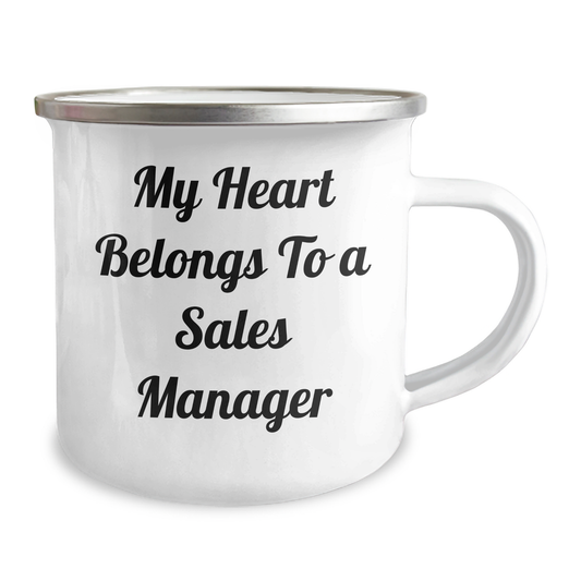 Funny Gifts from Friends for Sales Manager, My Heart Belongs To A Sales Manager Camping Mug, Graduation Unique Gifts - Image 2