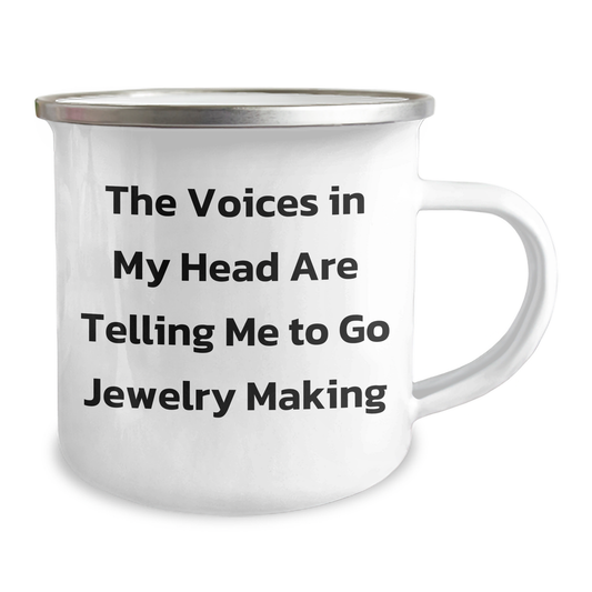 Funny Jewelry Making Gifts for Her, Gifts from Friends, Inspirational Camping Mug, The Voices In My Head Are Telling Me To Go Jewelry Making, Unique Graduation Gifts for Women - Image 2