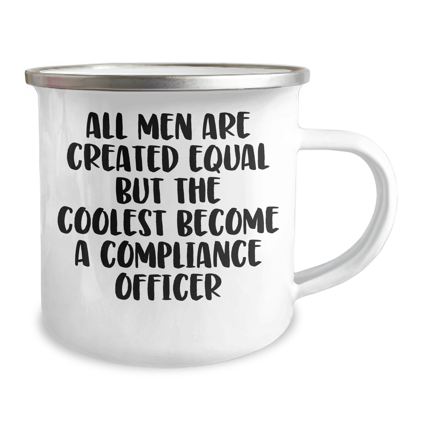 Funny Compliance Officer Gifts For Men From Friends Unique Graduation Mugs, 'All Men Are Created Equal But The Coolest Become A Compliance Officer' Quote - Image 2