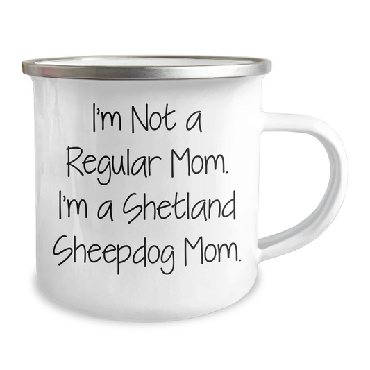 Funny Shetland Sheepdog Mom Gifts from Friends for Dad's Unique Camping Mug - Image 2