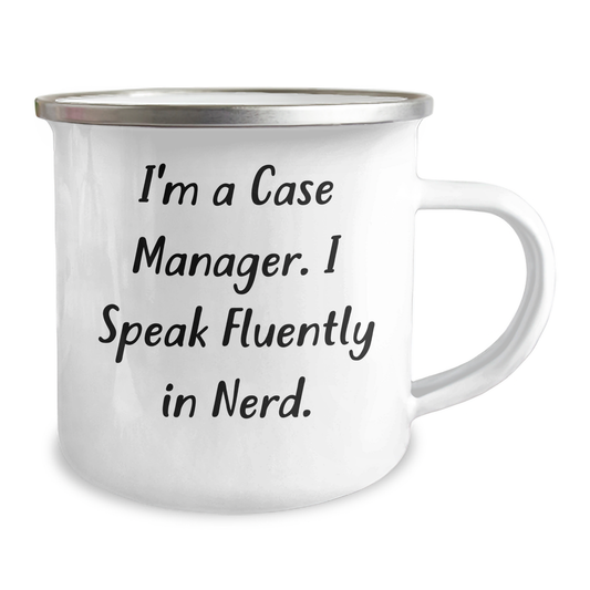 Funny Case Manager Gifts, 'I'm A Case Manager. I Speak Fluently In genius.' Camping Mug for Dad, Father's Day Unique Gifts from Men to Case Manager Friends - Image 2