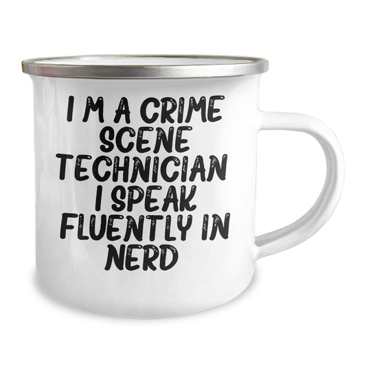 Funny Crime Scene Technician Gifts from Men to Crime Scene Technician - I'm A Crime Scene Technician. I Speak Fluently In genius. Stainless Steel Camping Mug for Father's Day - Image 2