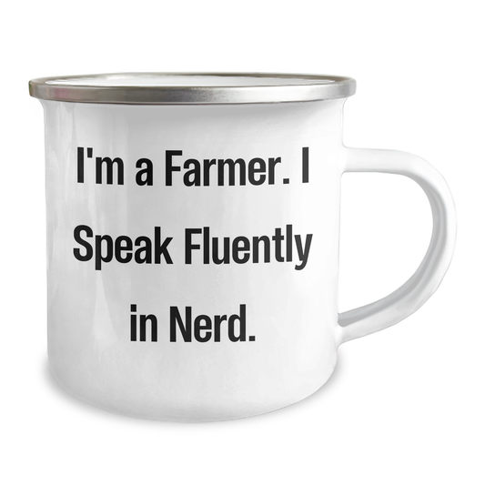 Farmer Gifts from Friends and Family - Funny Quote Camping Mug, Perfect for Father's Day, Unique and Humorous, 12 oz Stainless Steel with Enamel Finish - Image 2