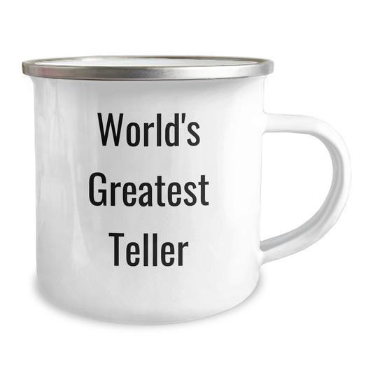 Funny Teller Gifts from Friends, World's Greatest Teller Camping Mug for Father's Day, 12 oz Stainless Steel with Enamel Finish, Gifts for Teller Enthusiasts, Men, and Women - Image 2