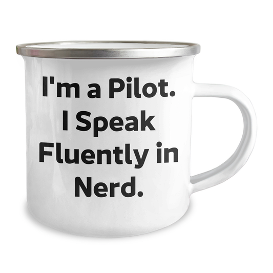 Funny Pilot Gifts from Friends - I'm A Pilot. I Speak Fluently In genius. Camping Mug for Men, Unique Father's Day Unique Gifts - Image 2