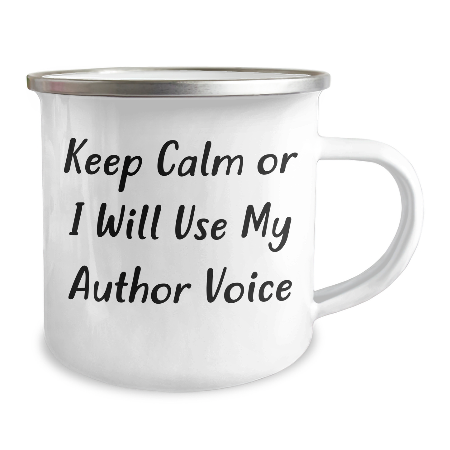 Author's Humorous Camping Mug - Funny Quote for Dad's Unique Gifts from Family and Friends - Keep Calm Or I Will Use My Author Voice - Image 2