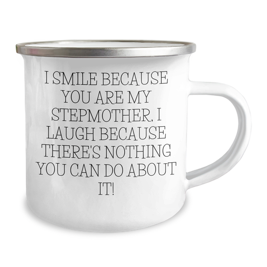 Funny Stepmother Gifts, Stepmother Camping Mug, I Smile Because You Are My Stepmother, Unique Gifts for Men, Women, Friends, Family - Image 2