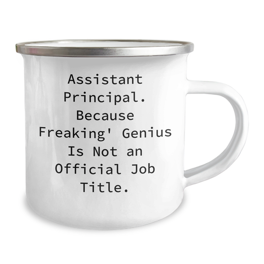 Funny Assistant Principal Gifts, Camping Mug for Graduation, 'Because Freaking' genius Is Not An Official Job Title.' from Family - Image 2