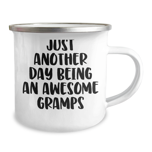 Funny Gramps Gifts from Family - Just Another Day Being An Awesome Gramps Camping Mug for Gramps on Graduation Day, Unique Gifts for Men - Image 2