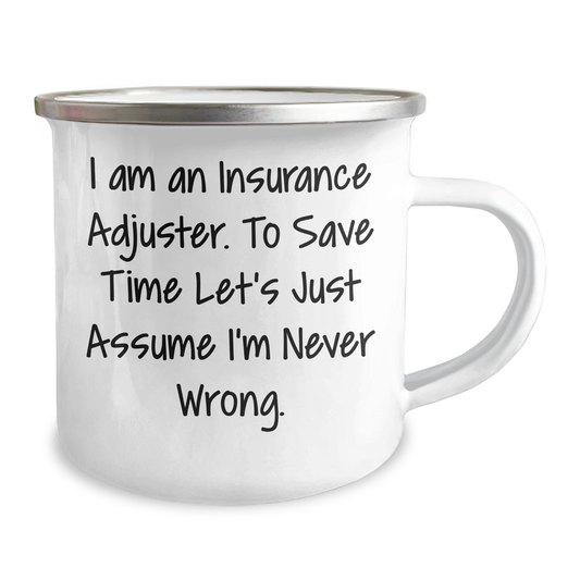 Funny Insurance Adjuster Gifts from Friends, Gifts for Insurance Adjuster Men, 12 oz Camping Mug with Inspirational Quote - Perfect Graduation Unique Gifts - Image 2
